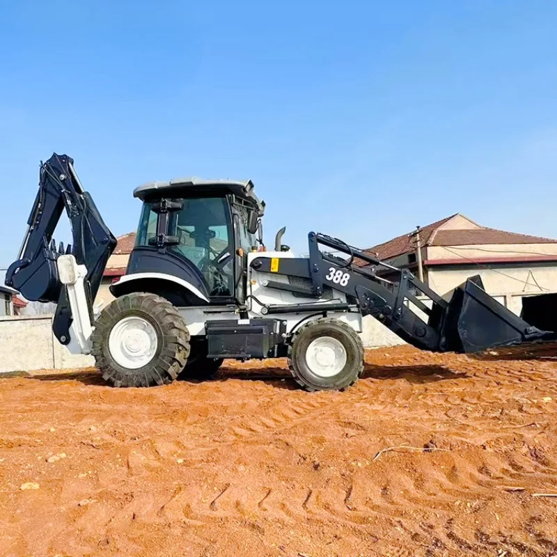 Desain baru Cina Backhoe Loader 2.5ton 2 in 1 menggali dan Memuat mesin daya ganda Backhoe Loader dengan Grapple rumput