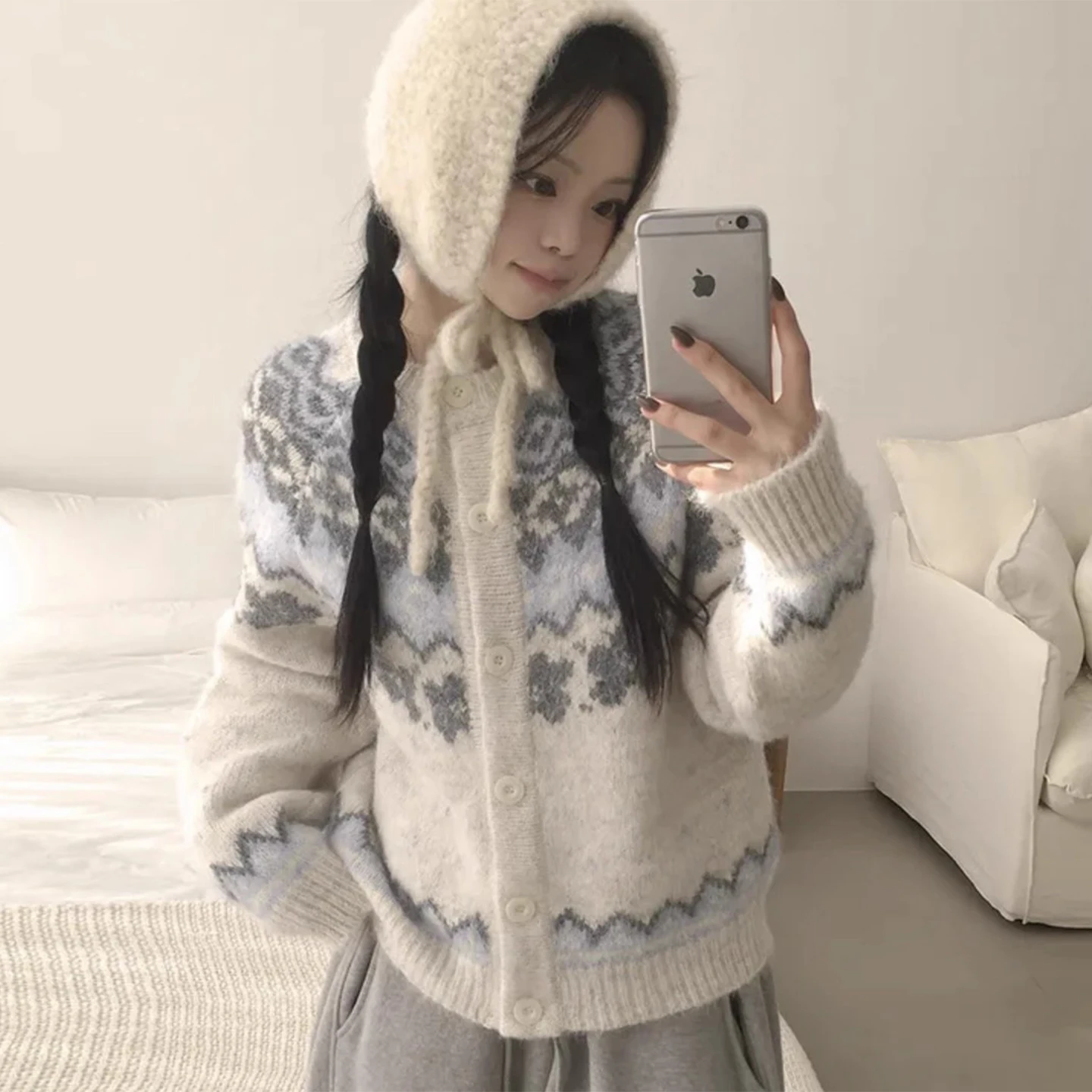 السيدات لينة مريحة محبوك سترة معطف اللون Blo زر واحد شتاء جديد Sle تخفيف Sle فضفاضة تناسب طويلة Sve جولة Ne