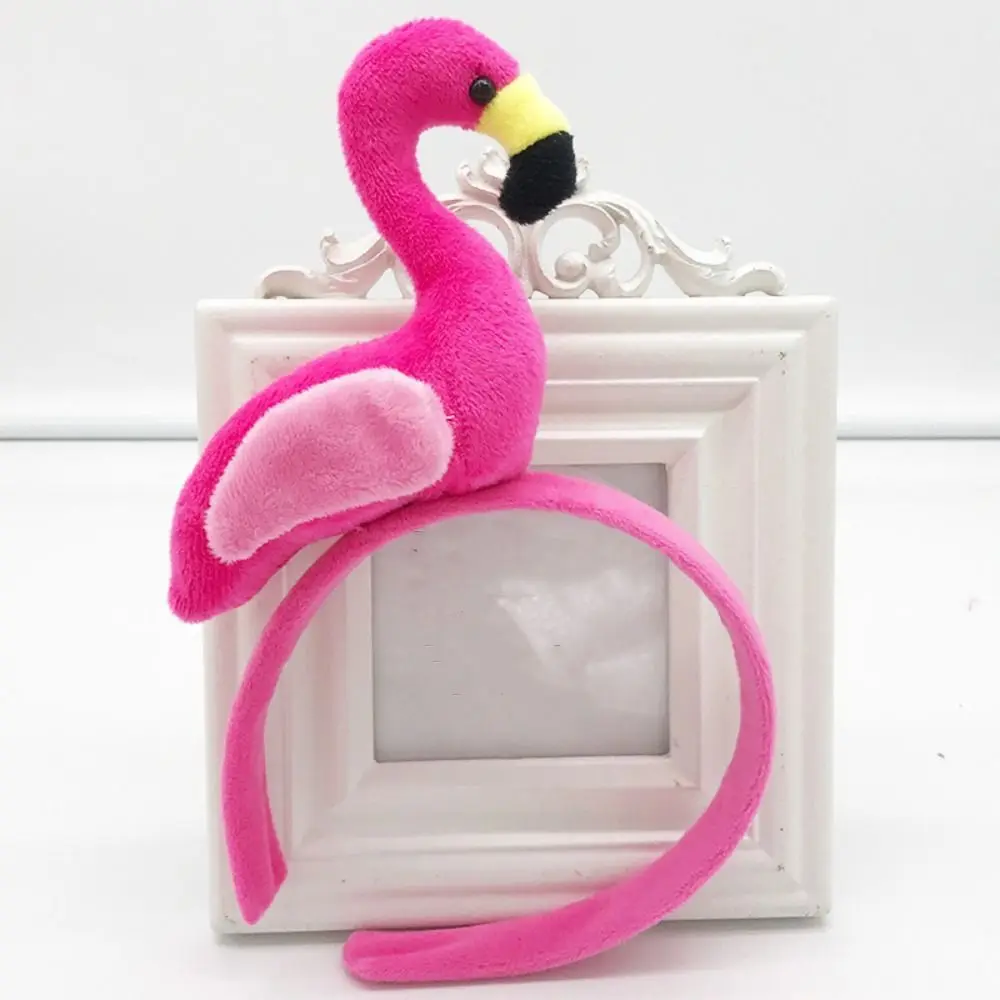 Animal Flamingo Headband Cute Korean Style Hair Accessories Plush Hair Hoop Wash Face Headpiece Animal Hair Hoop Daily