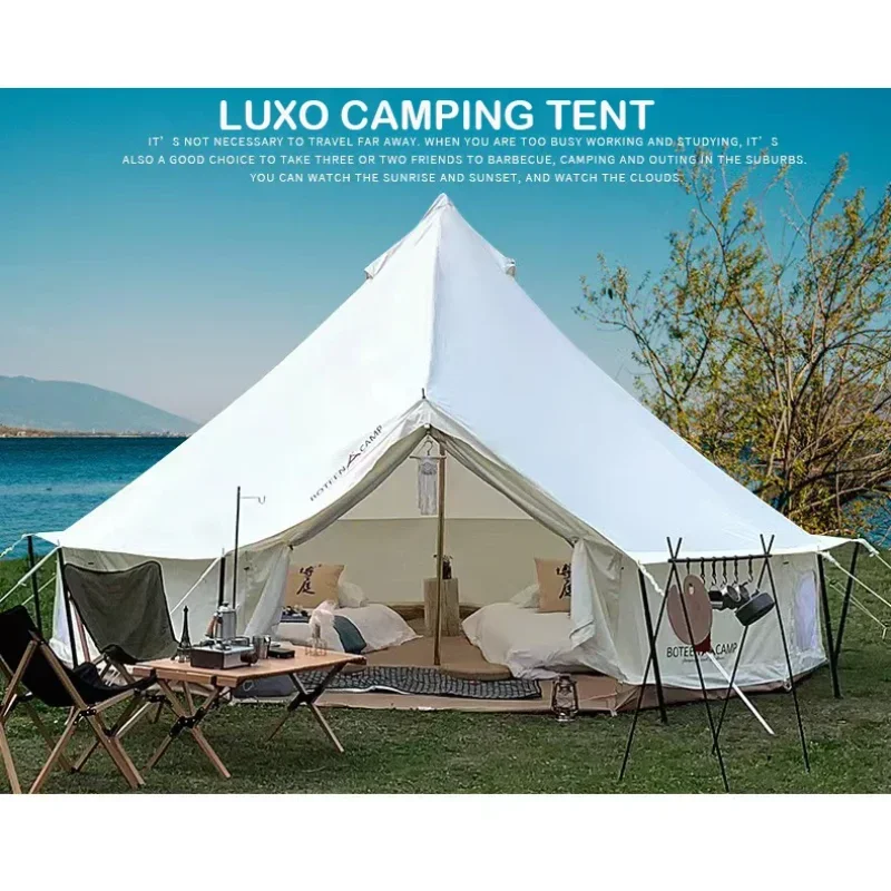 LUXO Glamping Luxury Yurt Tent Big Family Outdoor Waterproof Camping Tourist Bell Tents