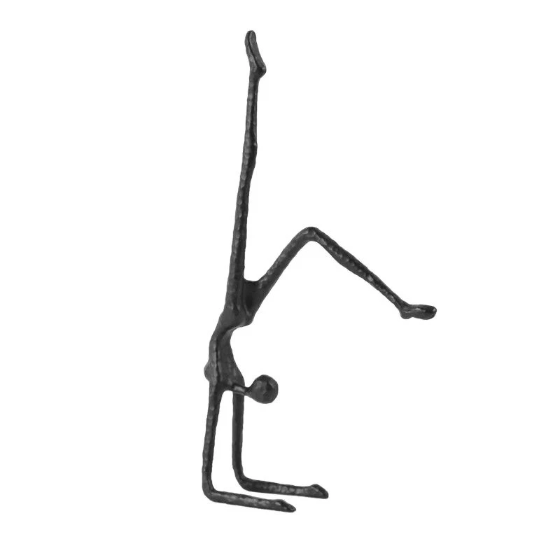 Inverted Gymnast Character Abstract Crafts Statue Modern Home Decor Yoga Figures Metal Sculpture Desk Decoration Ornaments