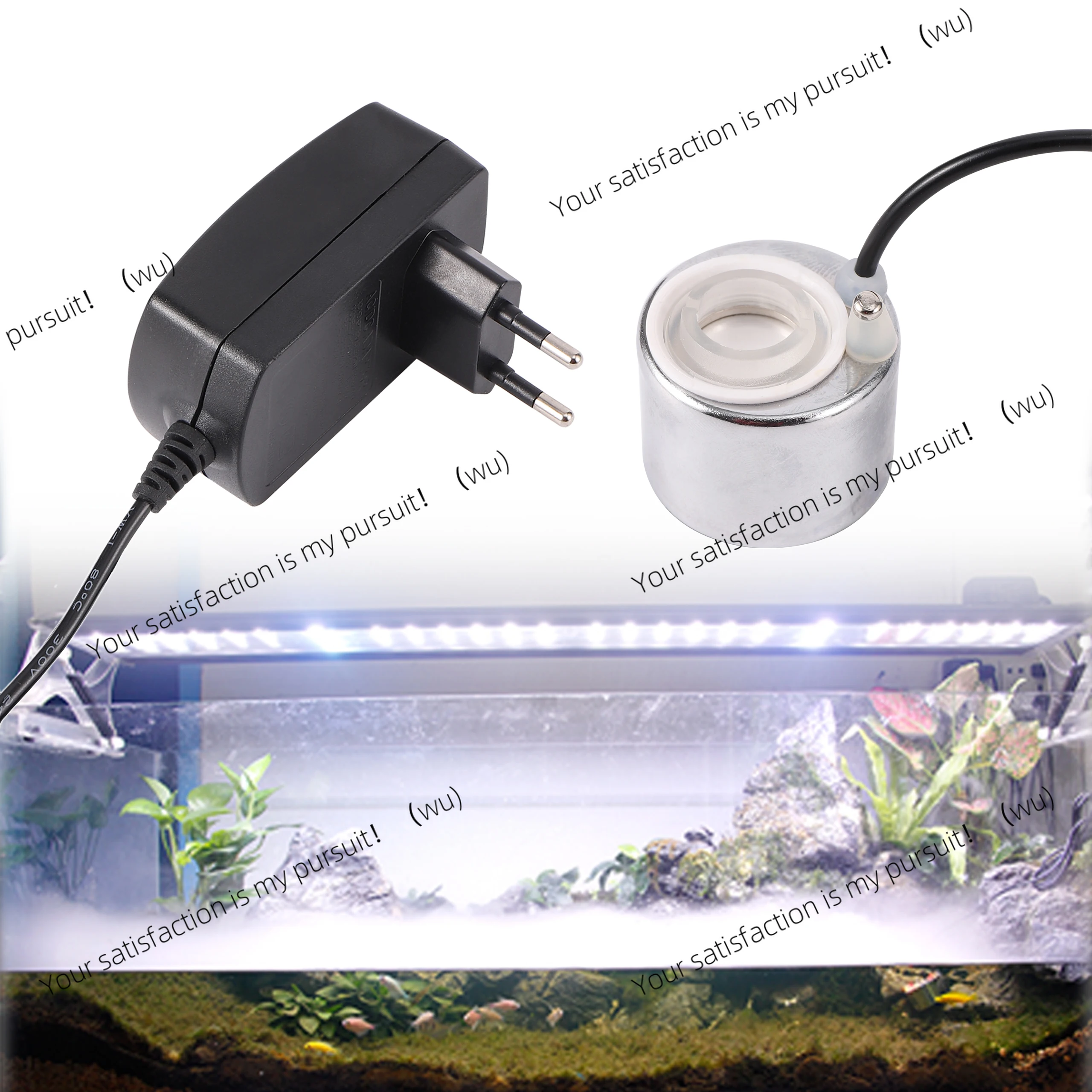 ZOCI-DC 24V/1A Mini Aquarium Fish Tank Ultrasonic Humidifier Indoor Rockery Landscaping Nebulizer Water Fountain Pond Atomizer