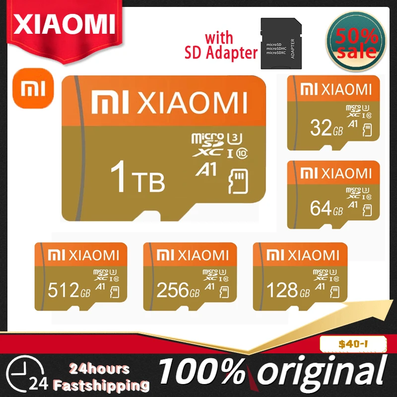 Xiaomi-Carte Micro TF SD haute vitesse, carte mémoire Flash, enregistreur de conduite, 512 Go, 256 Go, 128 Go, 64 Go, 32 Go