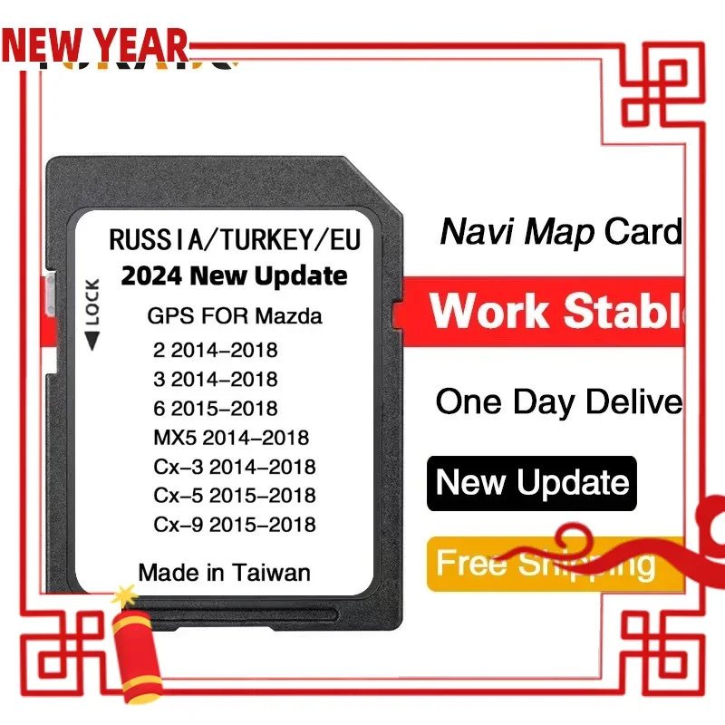 Europe RU 2024 16GB Navigation Card for Mazda 2 3 6 CX-3 CX-5 GPS SD Card Newest Update Sofatware