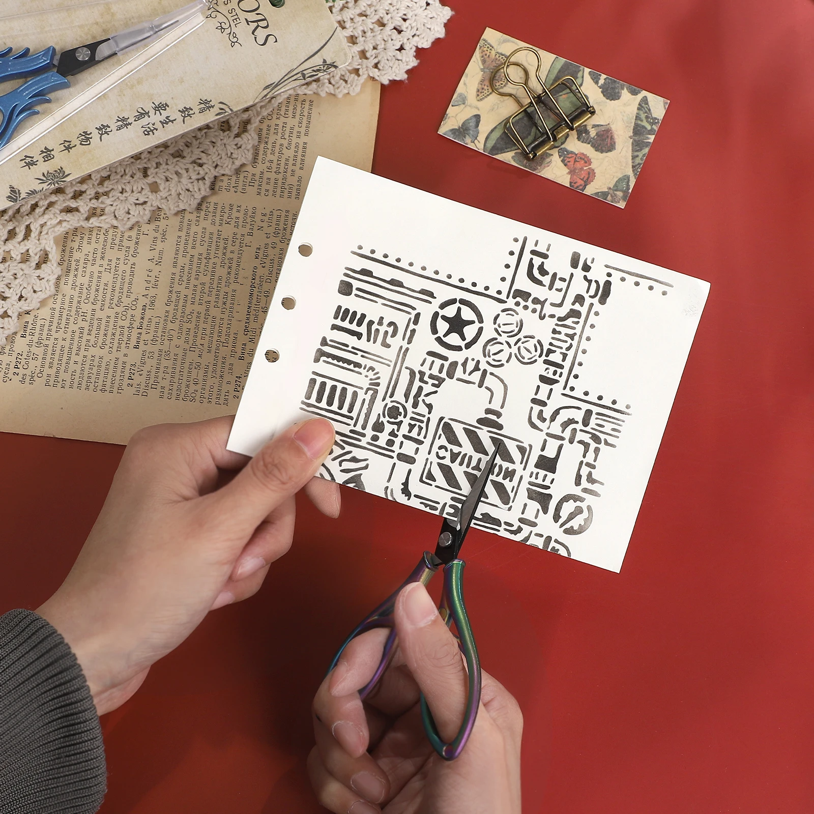 خمر على شكل قلب السحلية عبر غرزة مقص أدوات القطع الإبداعية DIY مجلة المواد طالب لوازم القرطاسية