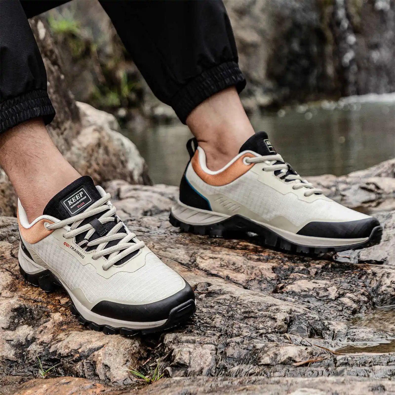 Baasploa Men Outdoor Sneakers New Waterproof Hiking Shoes for Men Brand Casual Sneakers Male Non-Slip Outdoor