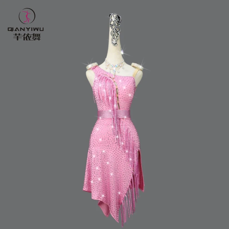 

Latin Dance Practice Clothing Fringed Skirt Sports Costume Stage Competition Dress Girls Suit Female Womens 2026 New Samba Party