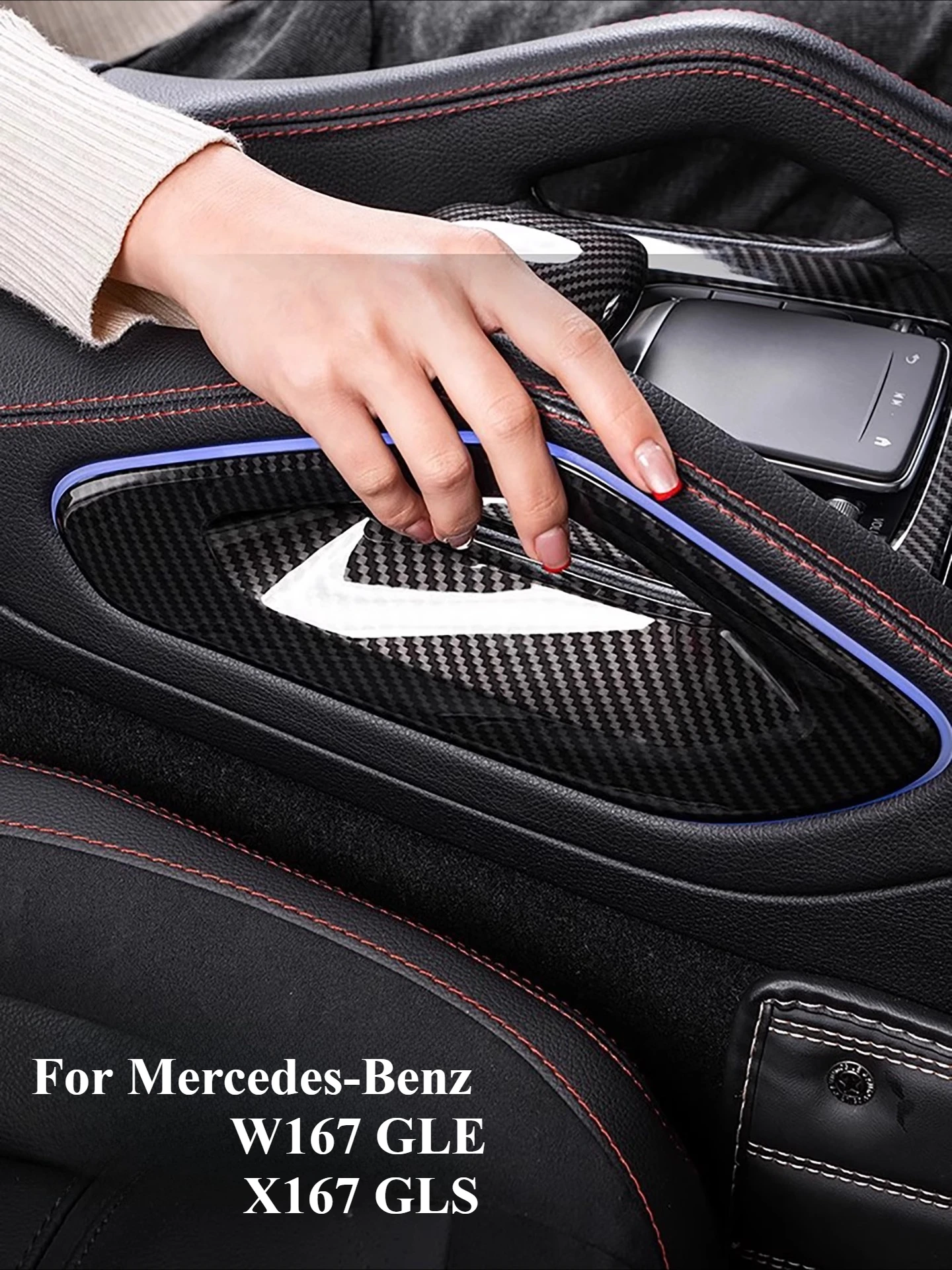 Para mercedes-benz W167 GLE X167 GLS V167 GLE interior modificado consola central pasamanos cubiertas decorativas en ambos lados 2020+