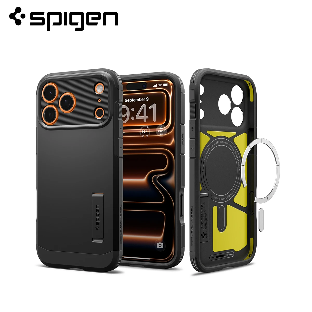 Capa Spigen Tough Armor T MagFit para iPhone 17 Pro Max / 17 Pro / 17 - Capa Magsafe com botão de controle de câmera