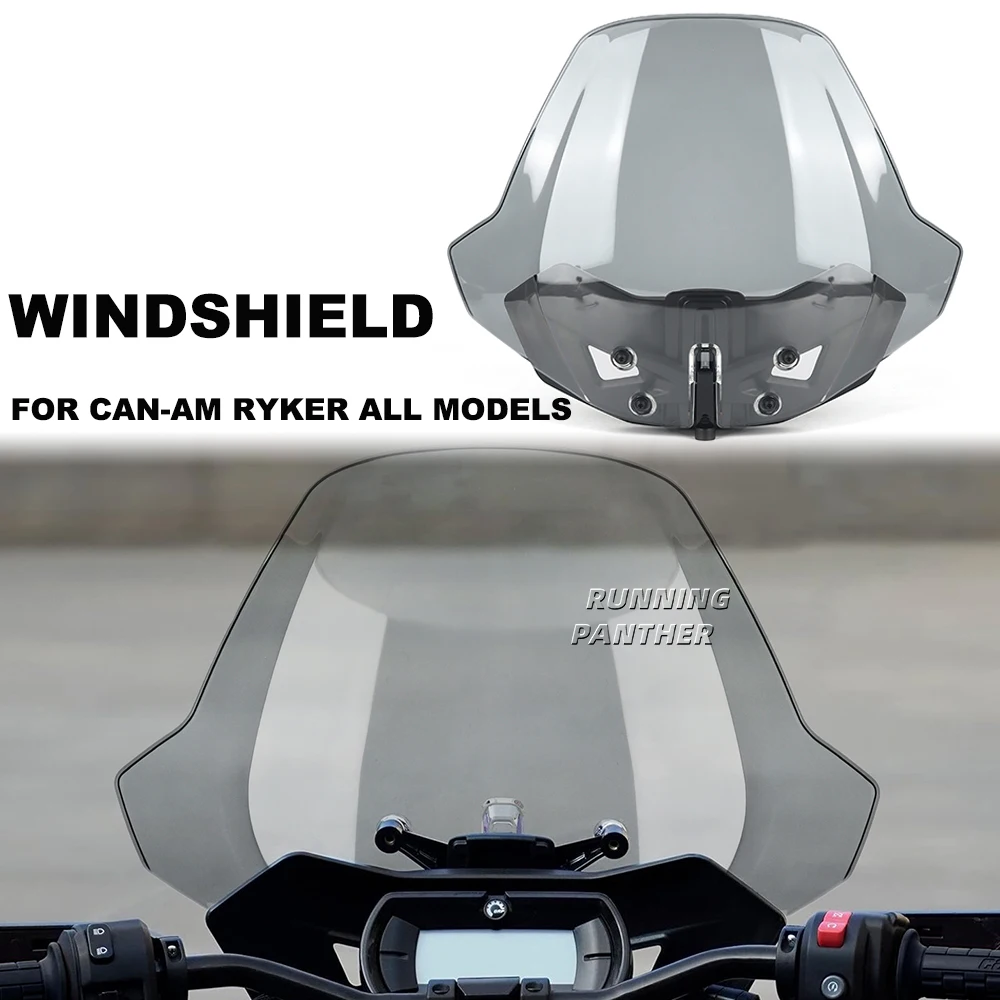 

150% larger Adjustable Windscreen Windshield Wind Screen Shield For Can-Am Ryker 600 900 Sport Rally Edition 900 ACE 2019-2023