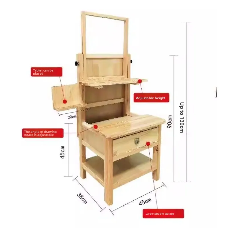 

Integrated painting stool studio solid wood painting table lifting painting table studio arrangement studio