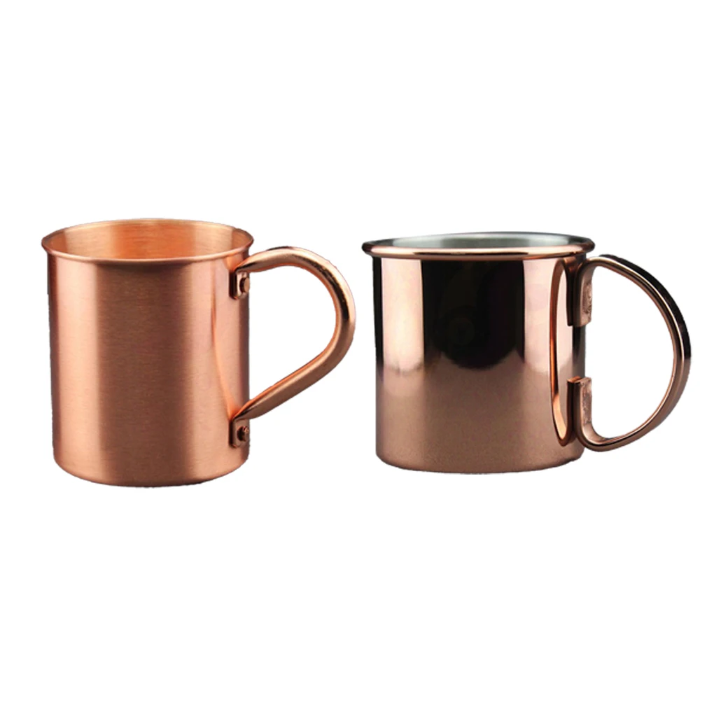 450ML Copper Mug Cup Coppery Beer Moscow Mule Cups Coffee Cocktail Bar Solid Wine Teacups Without Inside Liner 304