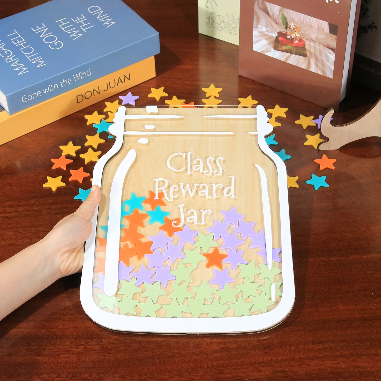 100pcs Charms Star Custom Name Magnetic Reward Behavior Jar For Kids Back To School Classroom Rewards System Family Chore Award