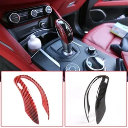 ABS Carbon Style Car Interior Gear Shifter Knob Frame Cover Trim For Alfa Romeo Stelvio Giulia 2017-2019 Interior Accessories