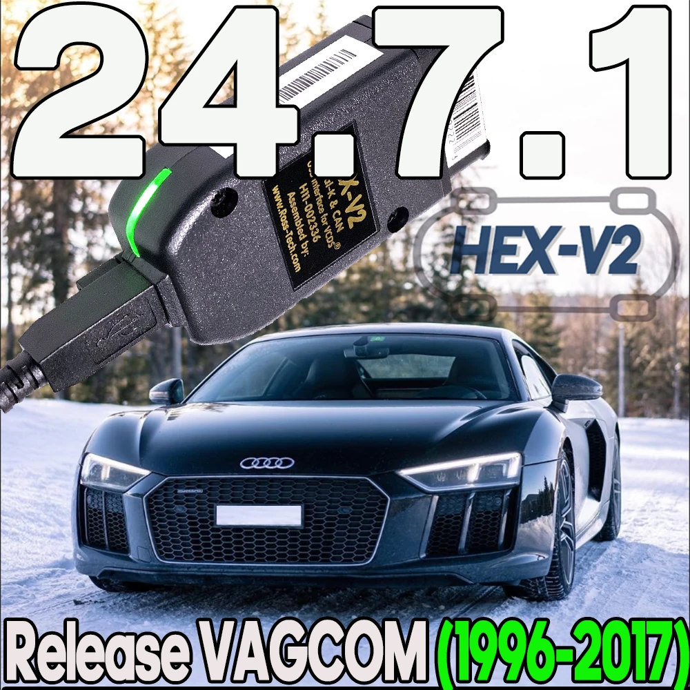 Кабель OBDII 2024, интерфейс VCDS VAG HEX V2 24,7 USB-интерфейс для VW AUDI Skoda Seat ATMEGA162 Vag com VCDS, многоязычный ИНСТРУМЕНТ