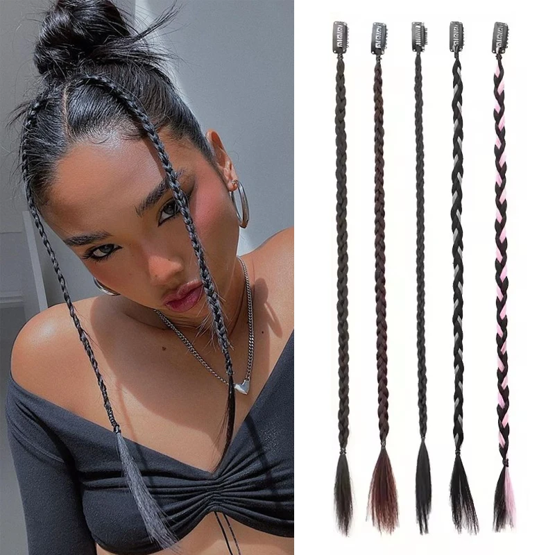1pcs Synthetic  Braid Wig With Strong BB Clip Lightweight Box Braid Ponytail Hair Piece for Women for Party Daily