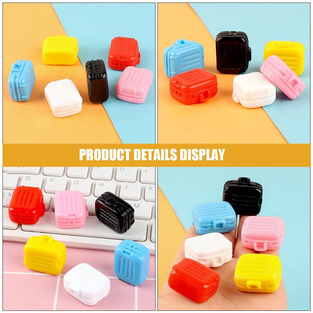 6 Pcs Mini House Accessory Suitcase Decor Micro-scene Adornment Dolls Miniature Toy