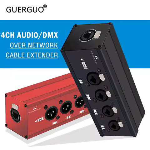 RJ45 CAT5 to 4 Channel 3Pin XLR Audio/DMX over Network Cable Extender for Live Stage,Lighting,Audio Recording Studio 1pc/1Pair