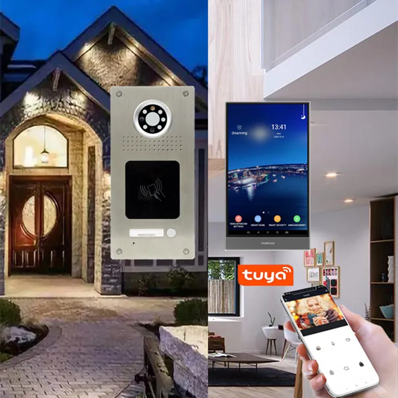 Tuya app wifi unlock IP visual door phone motion detection recording smart ip video intercom villa doorphone