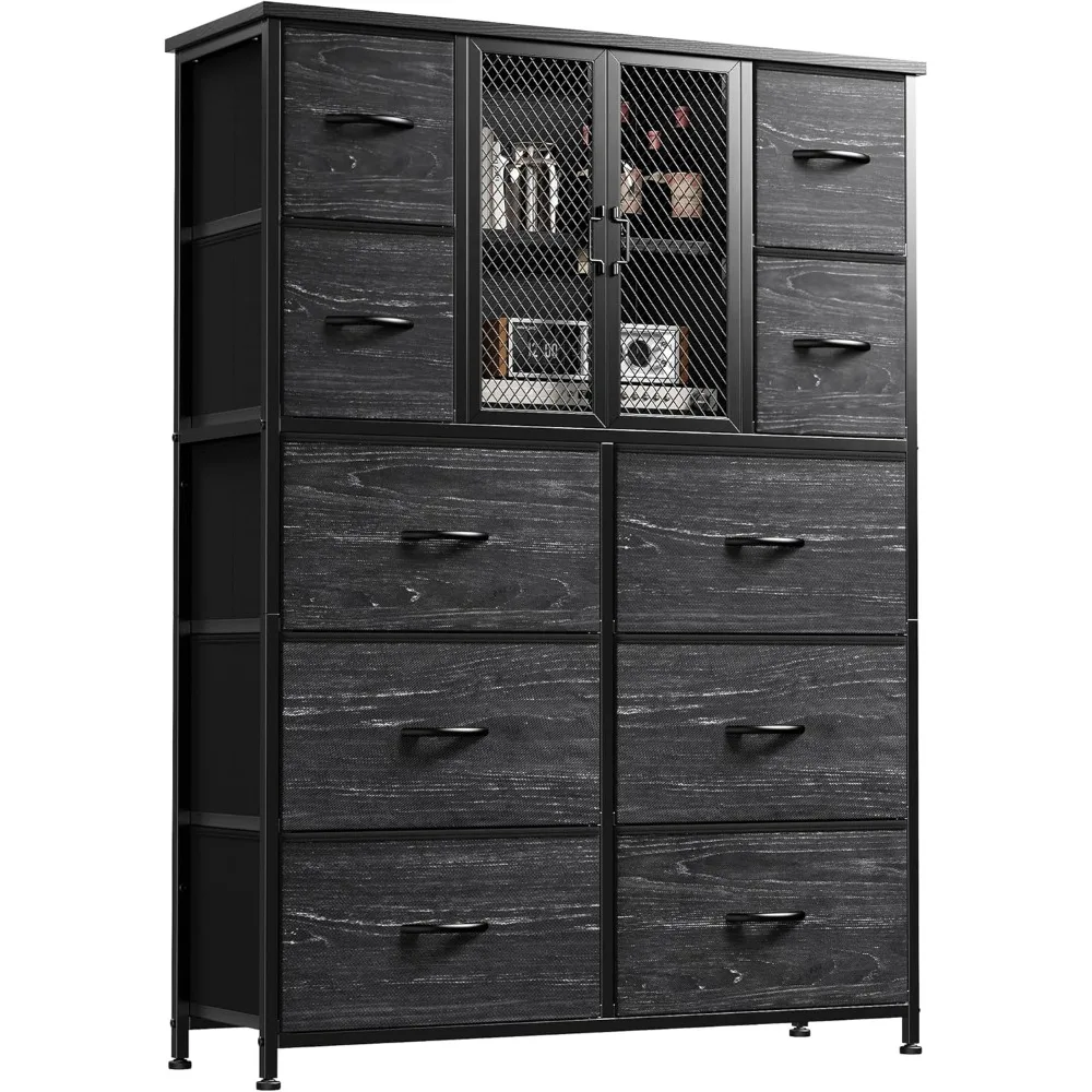 

Dresser for Bedroom with Mesh Door Tall Dressers & Chests of Drawers Morden Dresser Organizer,Metal Frame,for Closet,Entryway