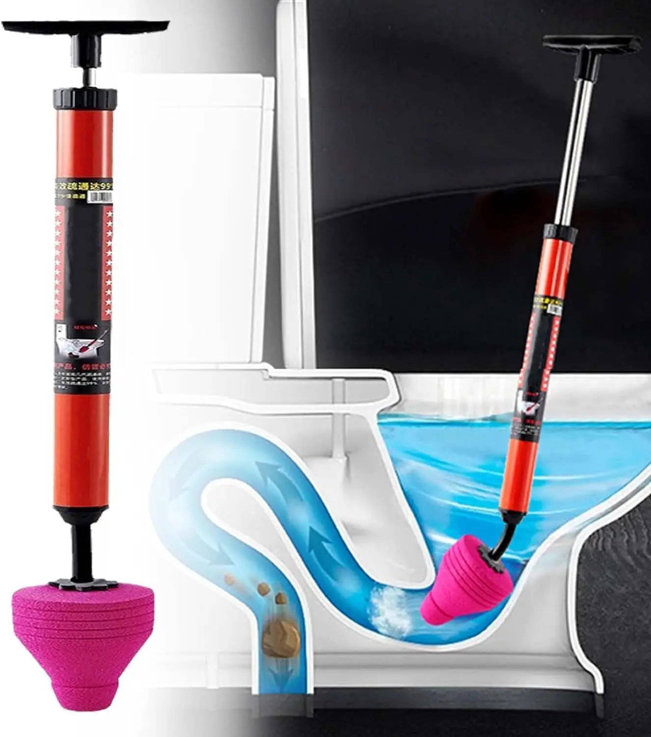 Neue Toilettenkolben Hochdruckpumpe Abflussentstopper Saugnäpfe Anti-Verstopfung Abflussreiniger Rohrkolben für Badezimmer Küche