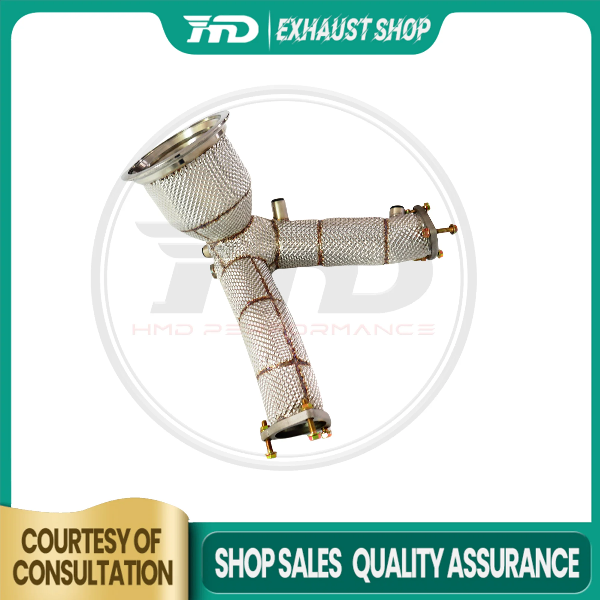 

Customizable Downpipe For AUDI A8 D5 3.0T Stainless Steel Heat Shield Exhaust System High Performance HMD ﻿