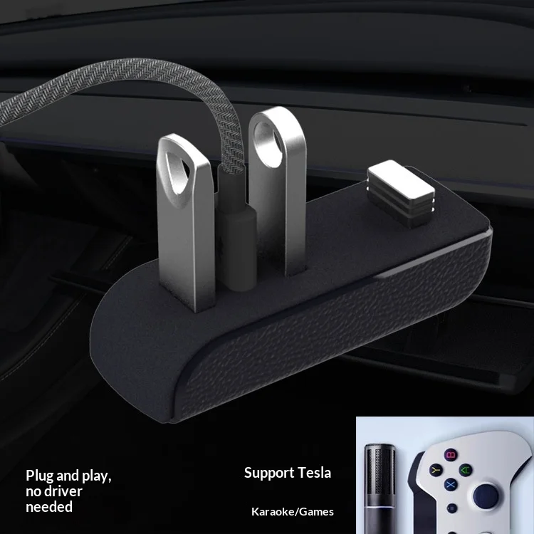 Glove Box Docking Station for Tesla Model Y 3 Highland Y Juniper USB Hub Ports 4in1 USB 3.0 Car Extender Charger Data Transfer
