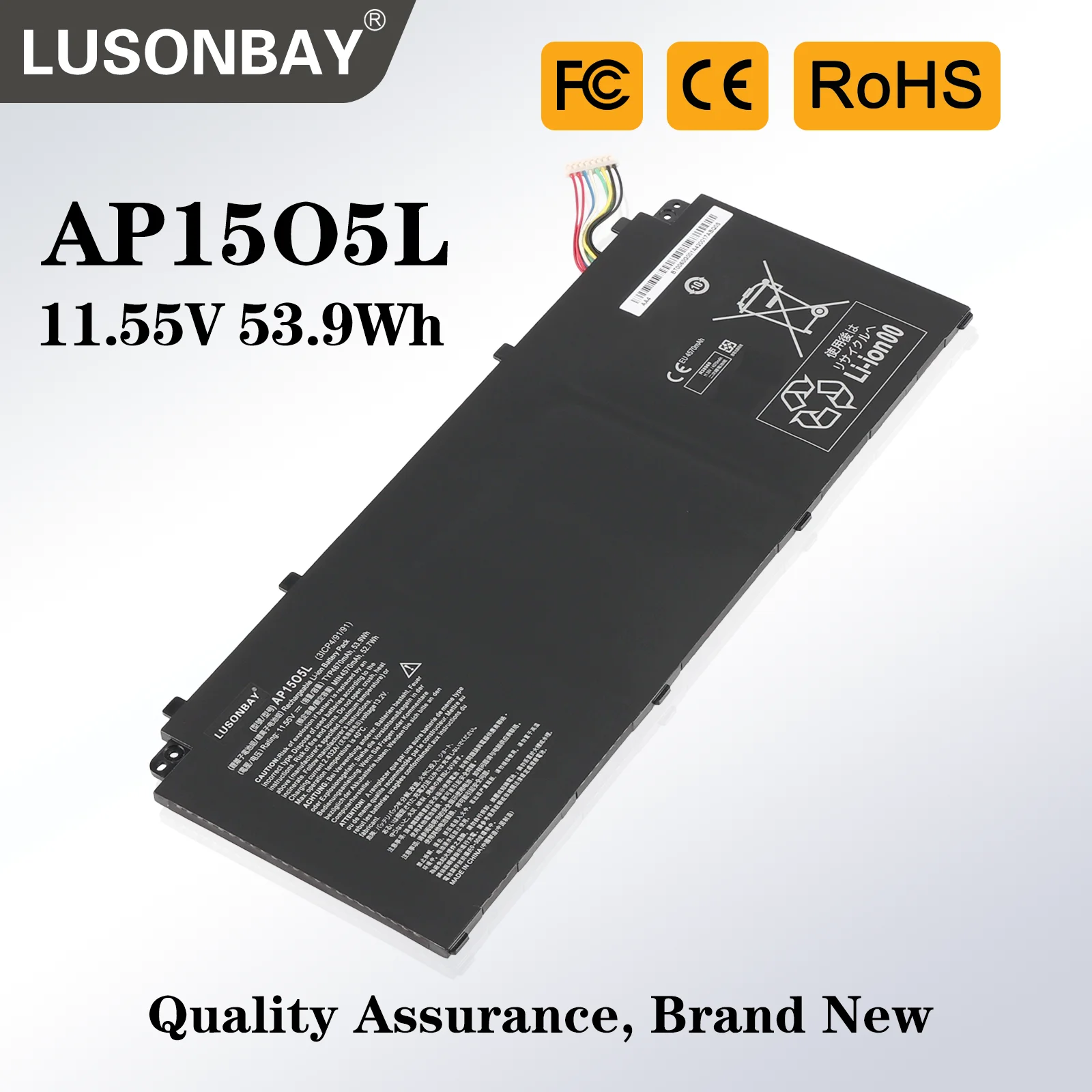 

LUSONBAY AP15O5L AP1505L Laptop Battery for Acer Aspire S5-371 SF514-51 For Chromebook R13 CB5-312T CB5-312T-K0YK/K8Z9 59.3WH