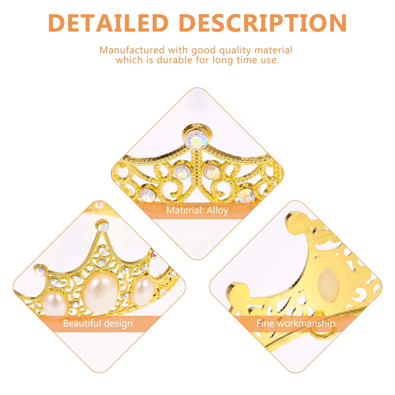 

1pc Pearl Crown Decoration Birthday Cake Adornment Small Silver Wedding Topper Non Fading Elegant Cake Crown