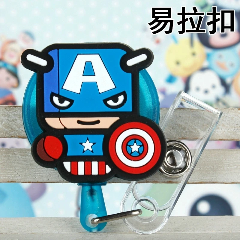 Marvel Captain America ID Card Holder Scalable Toggle Clip Employee Card Nurse Chest Card Student Bus Card Holder view 5