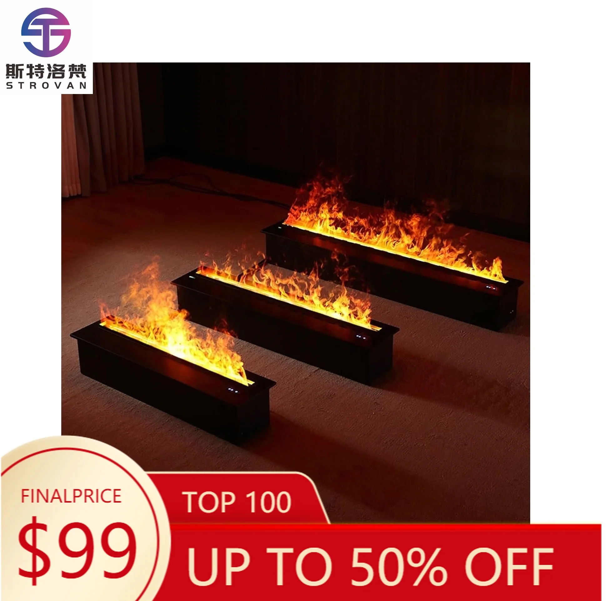 

ZXHK 1000mm Fireplace Voice Control Simulation Flame Water Vapor Fireplace Atomizing Recessed Manual Remote 3D Electric Firepla