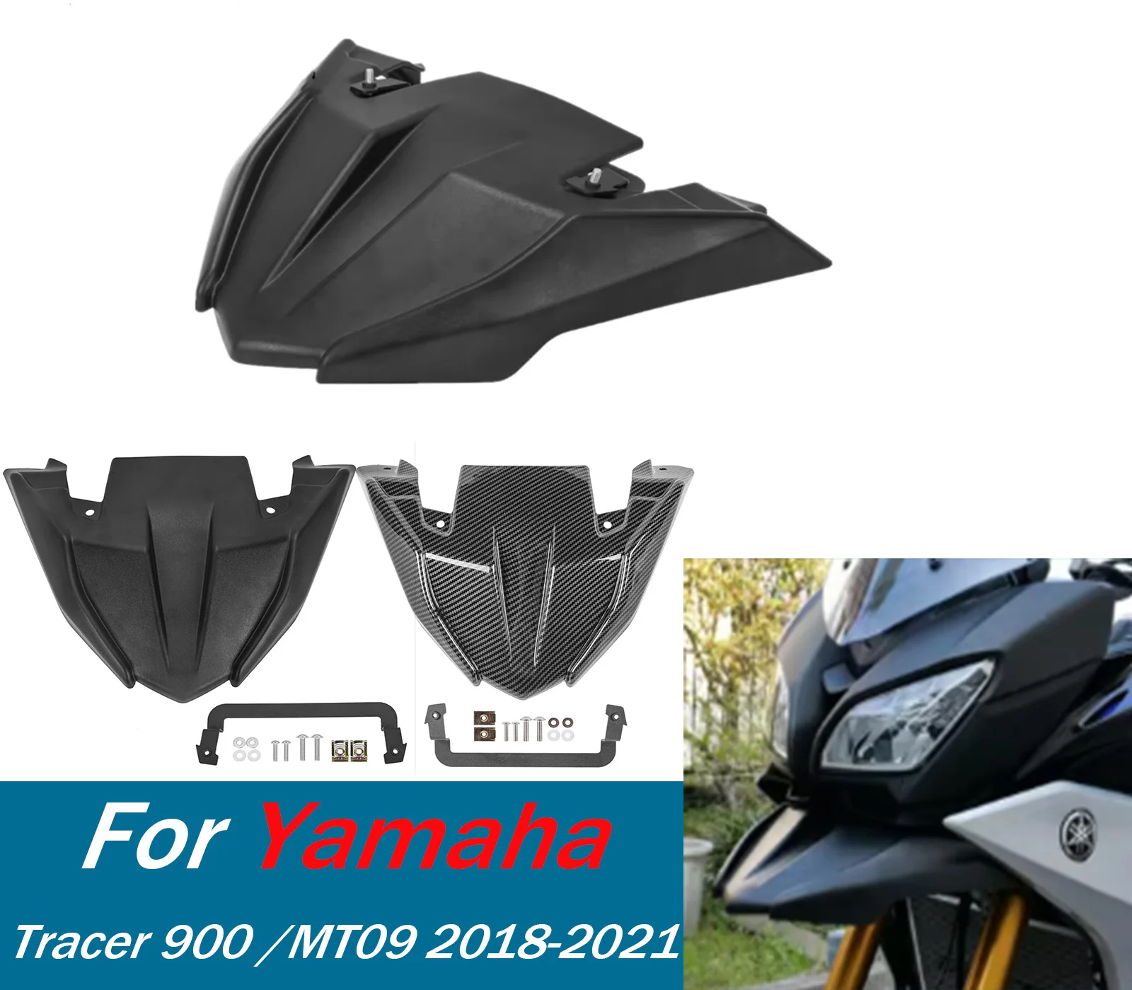 

For Yamaha MT09 TRACER900 2018-2021 Front Headlight Bottom Fender Beak Extension Beak Nose Cone Extension Cover Motorcycle Parts
