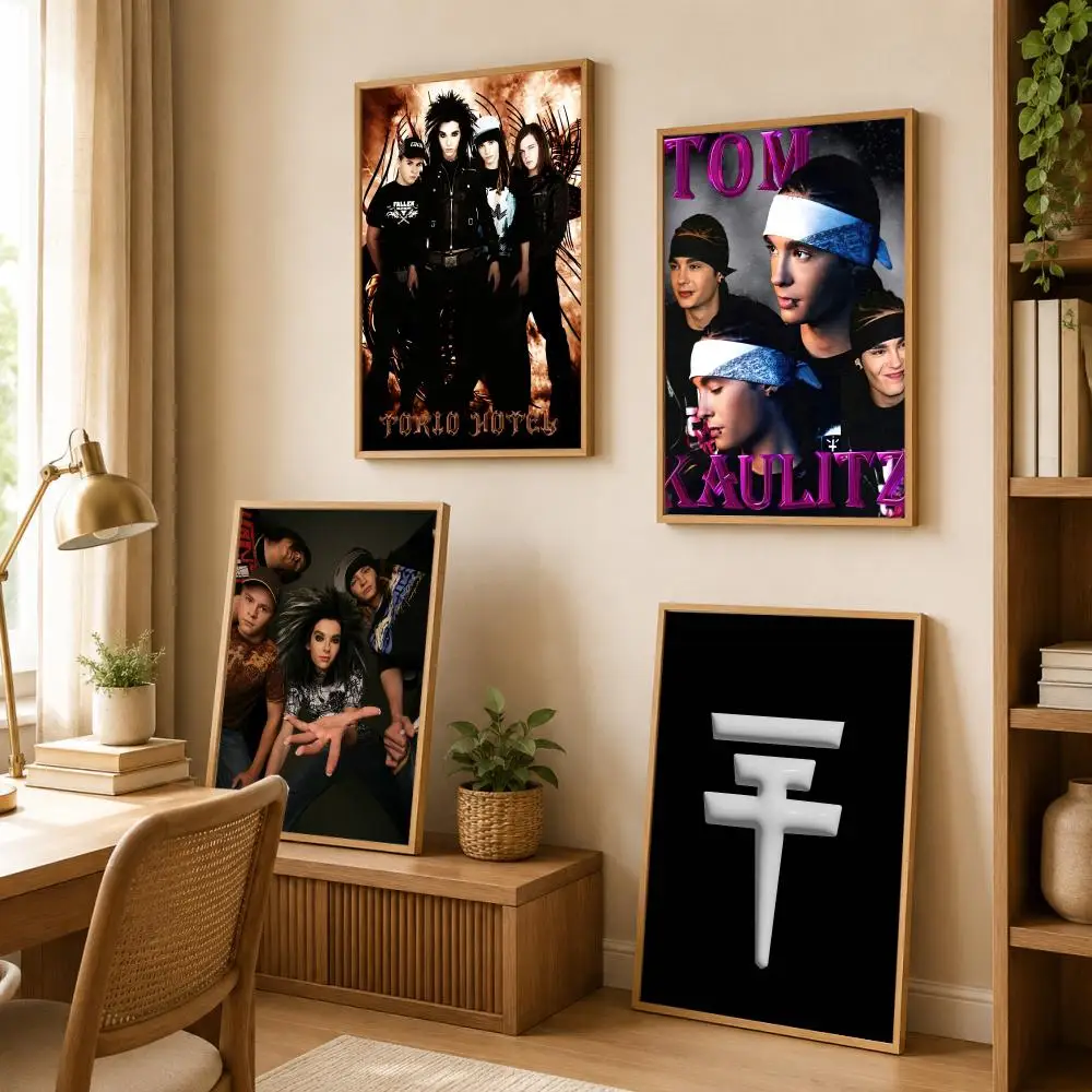 Bill K-Kaulitz Tom Tokio Hotel Poster Art Wall Stickers HD Painting Self Adhesive Wall Decals for Bedroom Living Room Home Decor