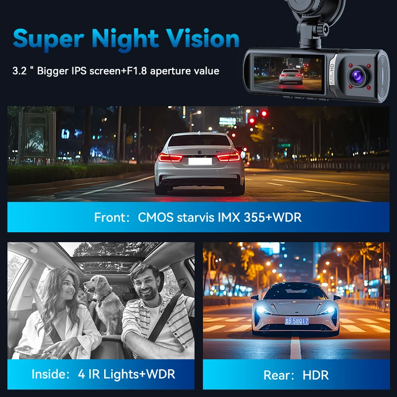 Telecamera da Cruscotto 4K WiFi con Rilevamento Radar e GPS, Telecamera di Sorveglianza Compatta per Sicurezza CCTV