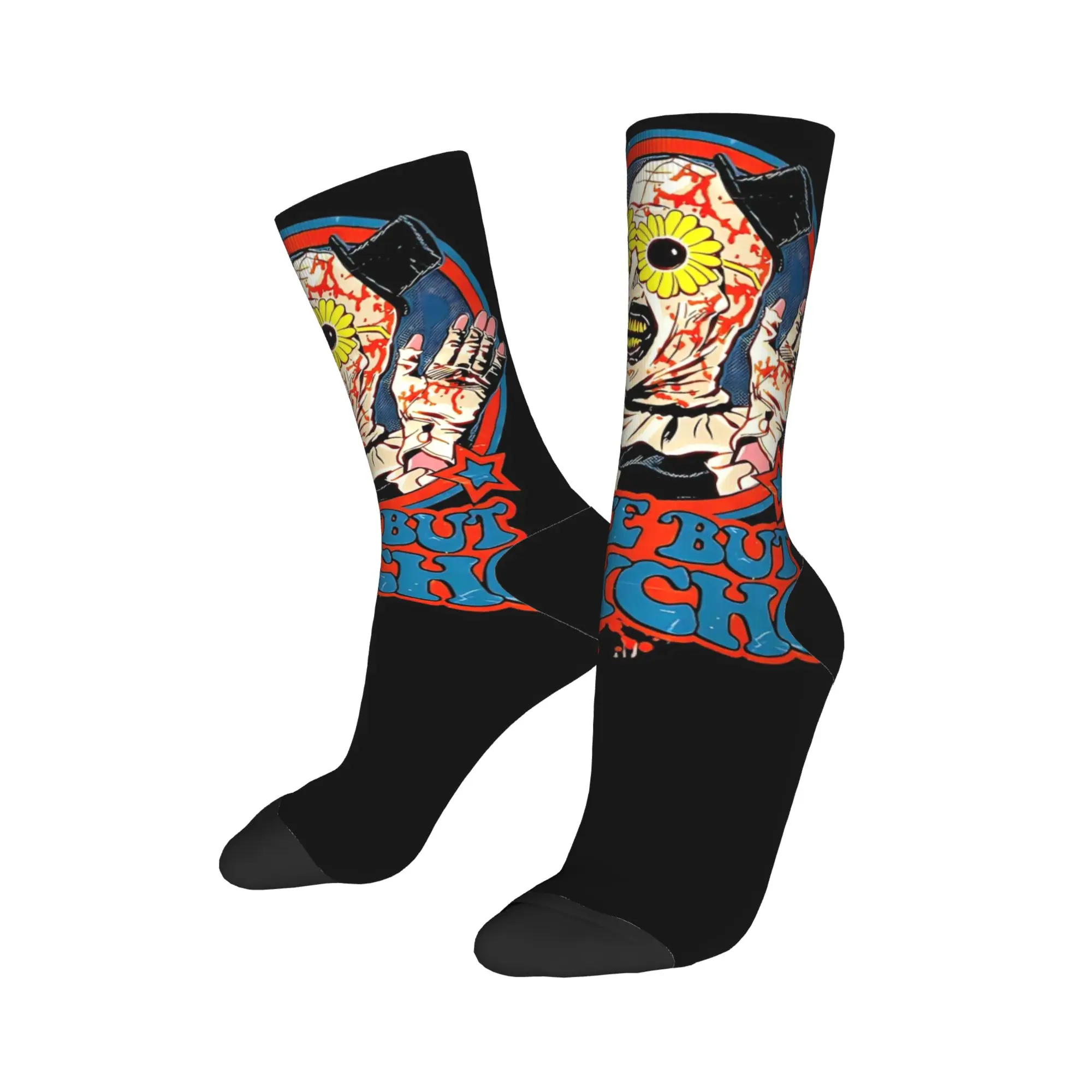 Winter Warm Hip-hop Men's Women's Cute but Psycho Terrifier Socks  Non-slip Skateboard Socks
