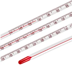 Termómetro de vidrio líquido rojo con Alcohol, 10 piezas, termómetro de agua roja, termómetro de varilla de vidrio, experimento industrial químico