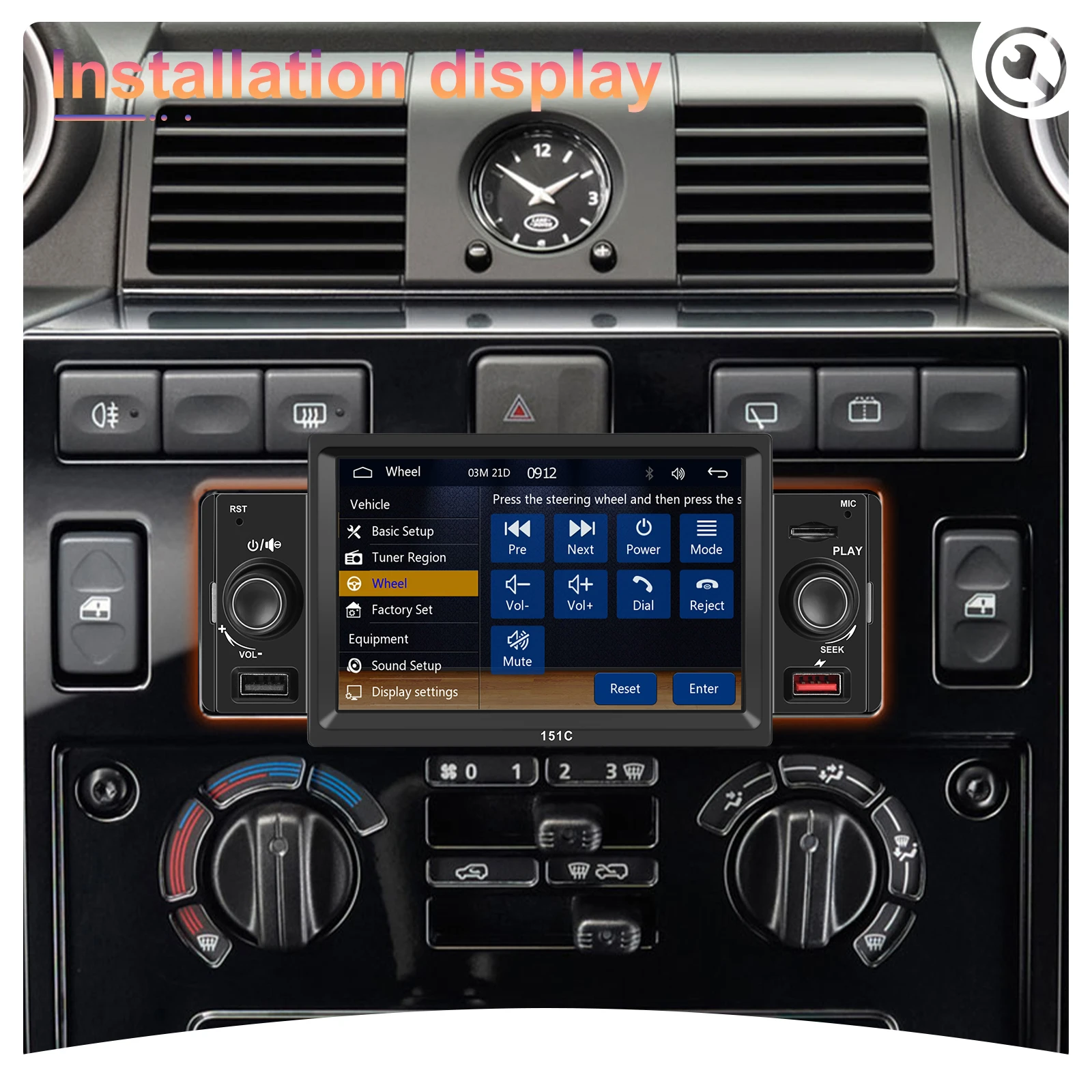 Podofo 5'' Wired Carplay Android Auto Car Stereo 1Din MP5 Player Multimedia Player EQ Sound FM Radio Bluetooth 1 Din Autoradio