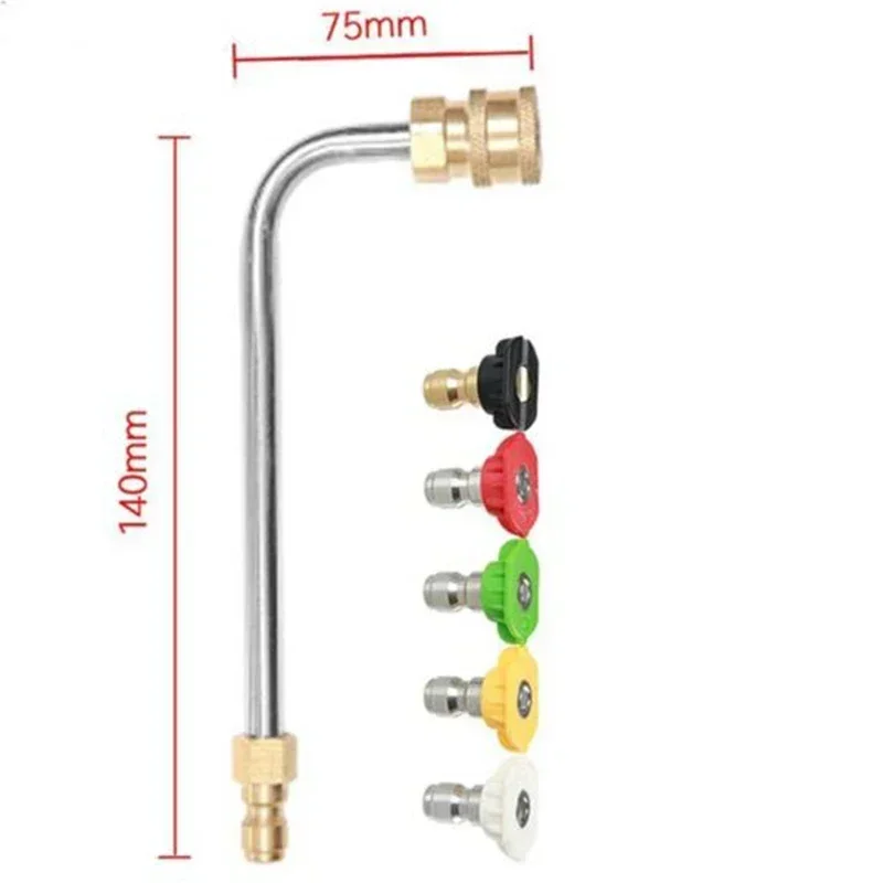 

Maximize Cleaning Effectiveness With 17cm High Pressure Washer Extension Rod 90 Degree Curve 5 Spray Nozzle Tips