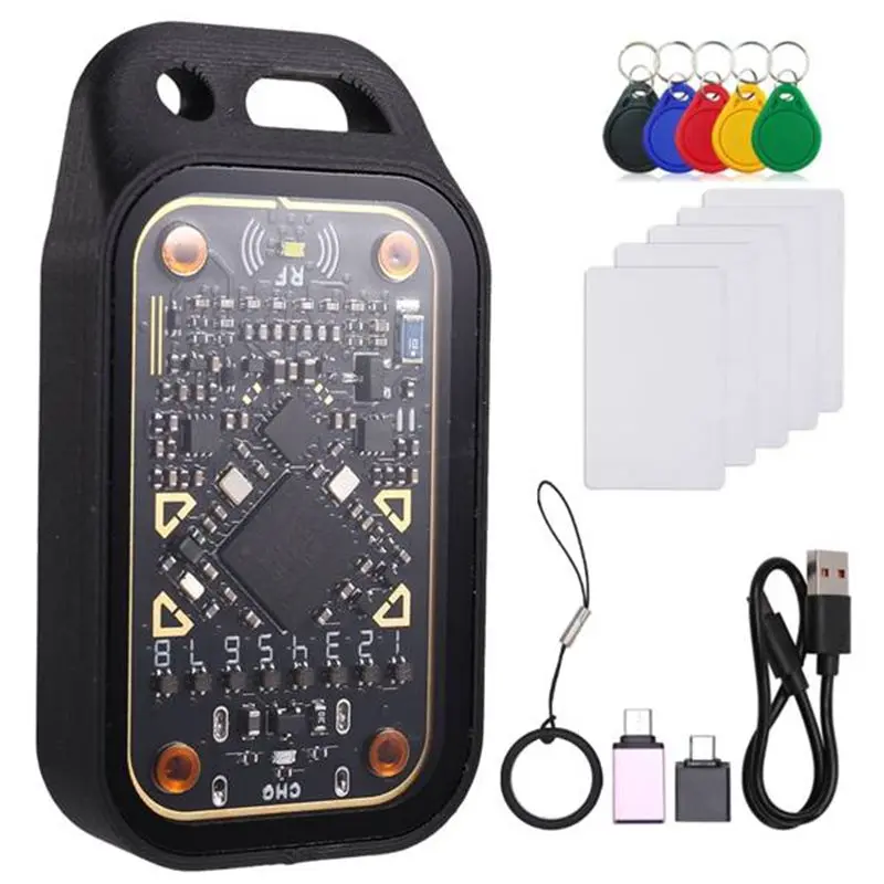 

FULL-Chameleon Ultra Plus RFID-эмулятор смарт-карт, считыватель + CUID-карта IC, декодер ID-карт, сброс + автоматическое опрокидывание, брелок 5XUID