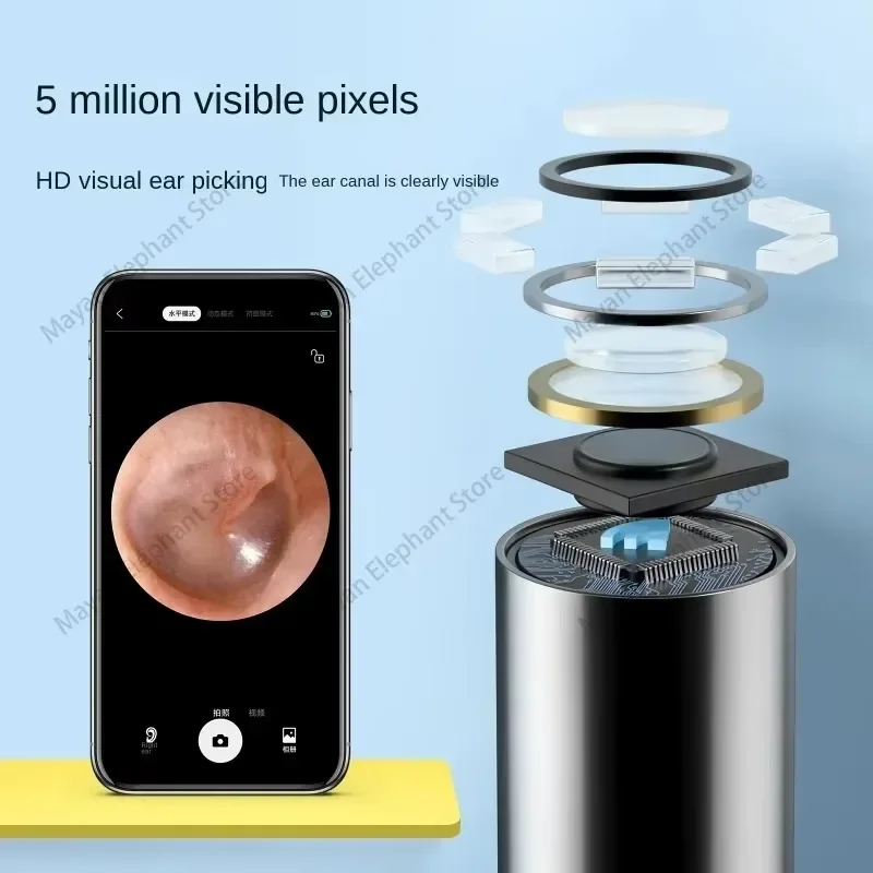 Inteligente HD Visual Ear Pick, Earpick Luminoso Infantil, WiFi, 3.9mm