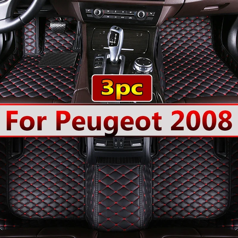 

Автомобильные коврики для Peugeot 2008 P24 2020 2021 2022, роскошные кожаные коврики, прочный коврик, антигрязные ковры, комплект автомобильных аксессуаров