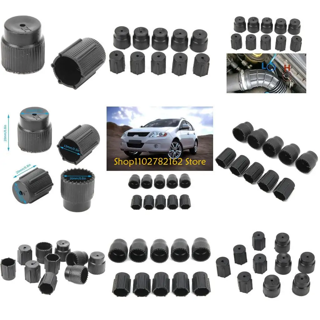 

547B 10 шт. автоаксессуары, колпачки для зарядных портов системы, системные колпачки R134a, колпачки для зарядных портов для