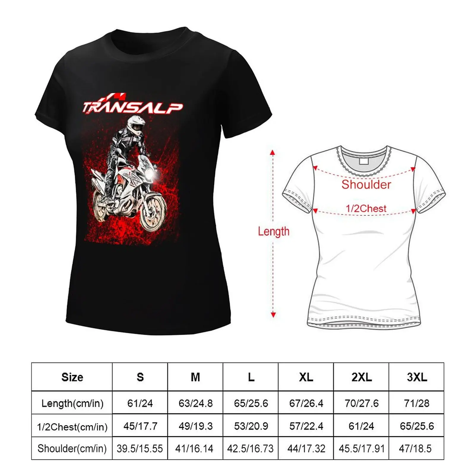 Transalp Classic XL 700V Red Splash T-Shirt animal print hippie clothes Women clothing