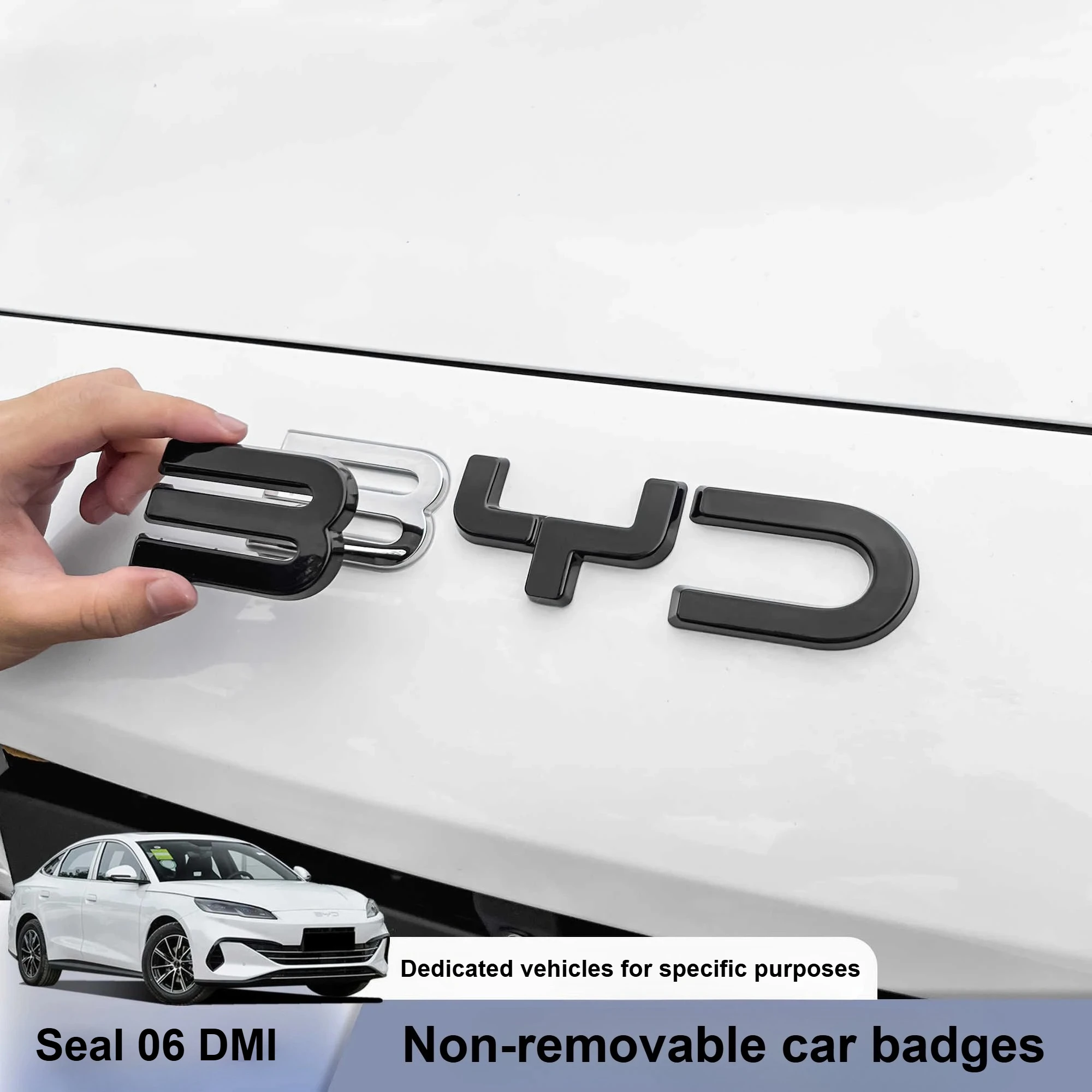 

Для BYD Seal 06, модификация передней эмблемы DMI, автомобильный значок «Черный воин», стили покрытия, логотип из углеродного волокна
