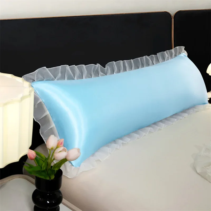 

2025 new princess wind summer ice silk pillowcase double couple pillowcase extended pillowcase 1.5m inner tank cover