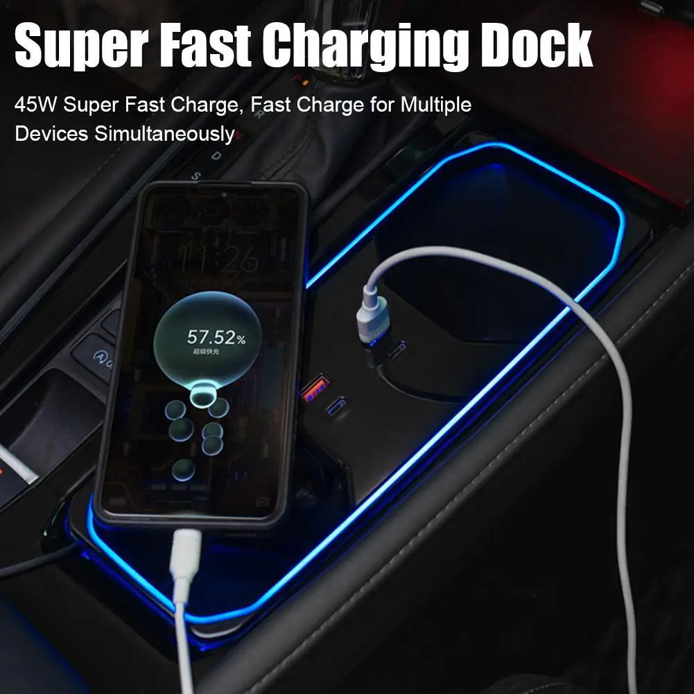 Super Fast Charging Car Charger Suitable For Honda Accord Cigarette Lighter Central Control Water Cup Atmosphere Light Perfect