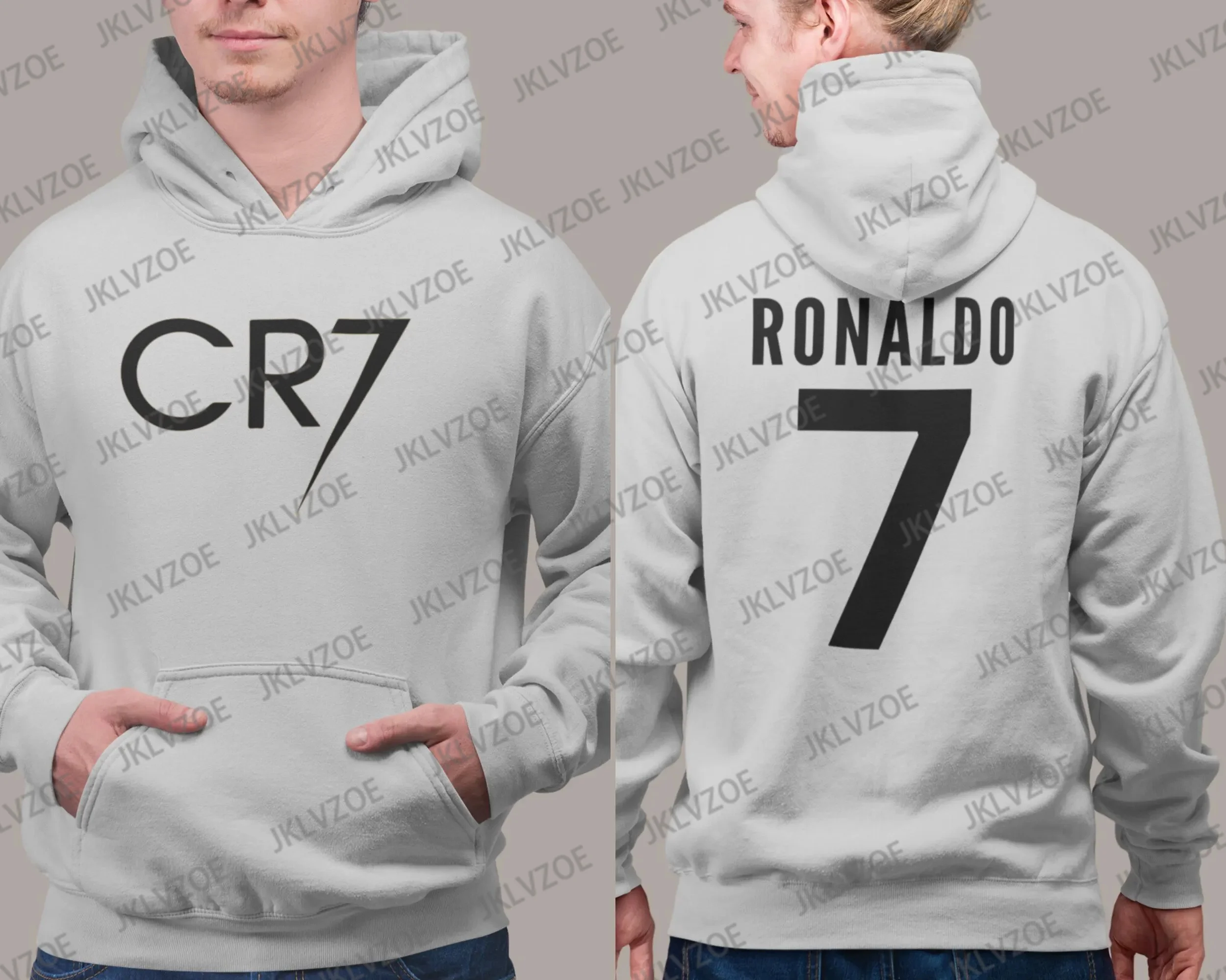 Ronaldo 7 Print Hoodie Retro Street Sweatshirt Top Autumn Women Men Casual Pullover Cotton Sport Hooded Men Clothing Streetwear