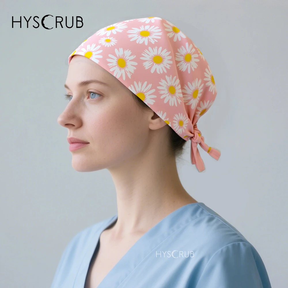

Flower print doctor nurse uniform accessories headgear Scrub Cap