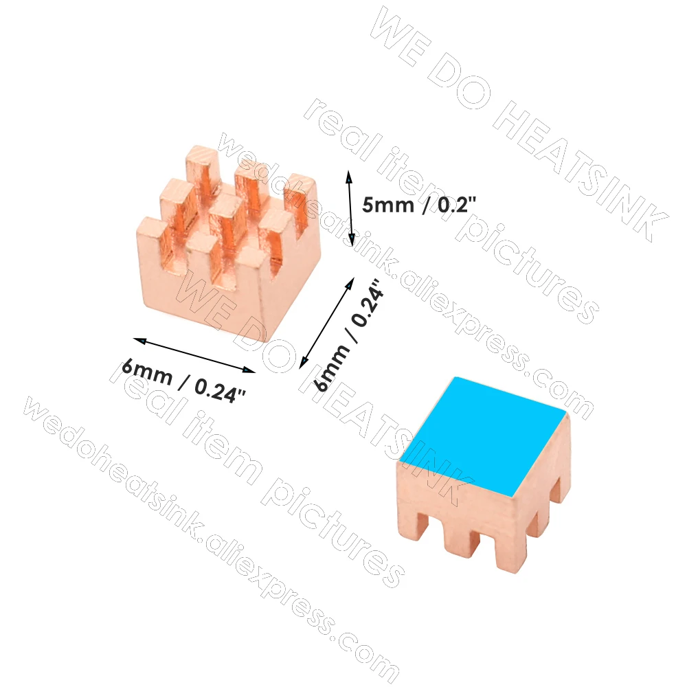 FAZEMOS DISSIPADOR DE CALOR 6x6x5mm sem ou com almofada térmica minúsculo mais pequeno radiador refrigerador de dissipador de calor de cobre para