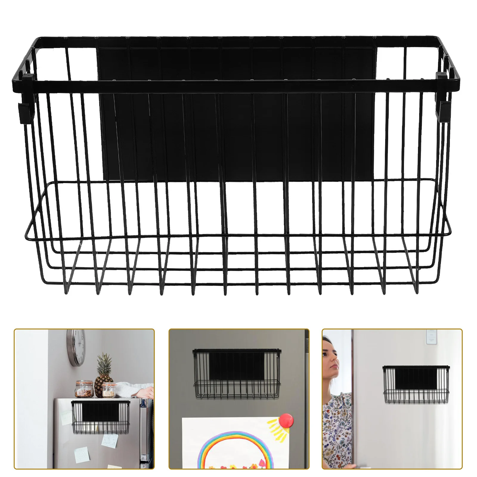 

Magnetic Kitchen Storage Rack Fridge Door Organizer No Assembly Required Hold Seasonings Bottles Firmly Save Desk Area Space